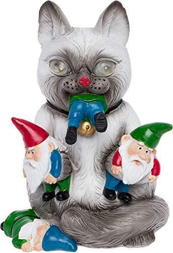 Us 34 99 Greenlighting Solar Powered Outdoor Cat Massacre Gnome Novelty Light Up Funny Garden Statue Grey Www Sgnomestatue Com