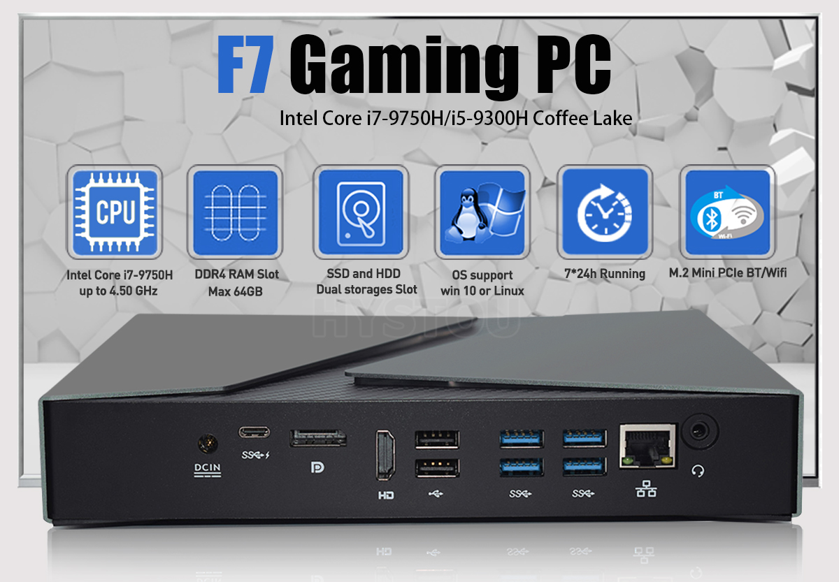 Gaming Mini PC with Intel Coffee Lake 6 Cores i9 i7 and i5