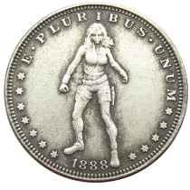 HOBO US 1888 Morgan Silver Plated Dollar skull zombie skeleton Copy Coin Type01