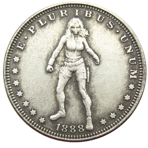 HOBO US 1888 Morgan Silver Plated Dollar skull zombie skeleton Copy Coin Type01