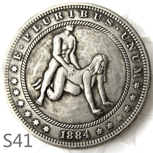 HOBO 1884cc Sex Morgan Silver Plated Dollar Copy Coin TypeS41