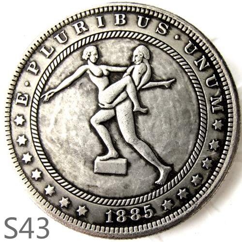 HOBO 1885cc Sex Morgan Silver Plated Dollar Copy Coin TypeS43