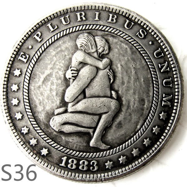 HOBO 1883cc Sex Morgan Silver Plated Dollar Copy Coin TypeS36