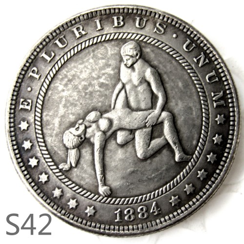 HOBO 1884cc Sex Morgan Silver Plated Dollar Copy Coin TypeS42