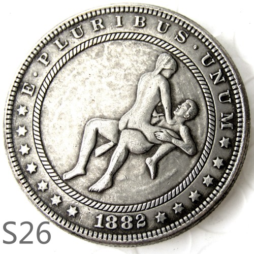 HOBO 1882cc Sex Morgan Silver Plated Dollar Copy Coin TypeS26
