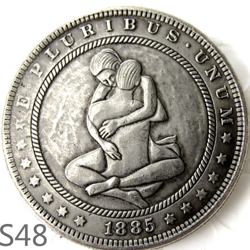 HOBO 1885cc Sex Morgan Silver Plated Dollar Copy Coin TypeS48