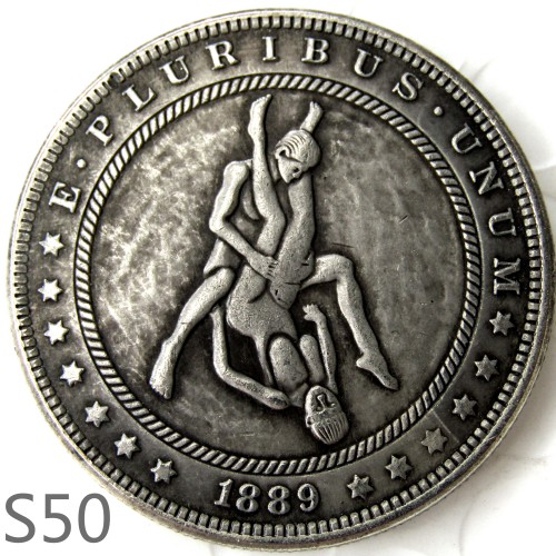 HOBO 1889cc Sex Morgan Silver Plated Dollar Copy Coin TypeS50