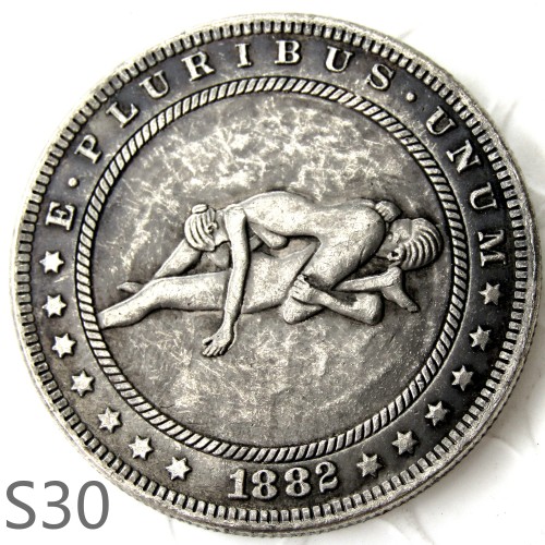 HOBO 1882cc Sex Morgan Silver Plated Dollar Copy Coin TypeS30