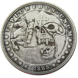 HOBO US 1888 Morgan Silver Plated Dollar skull zombie skeleton Copy Coin Type05