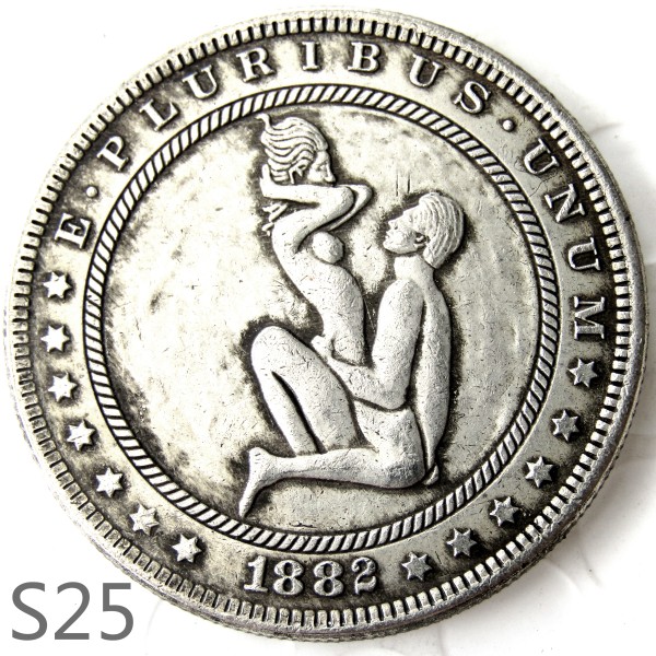 HOBO 1882cc Sex Morgan Silver Plated Dollar Copy Coin TypeS25