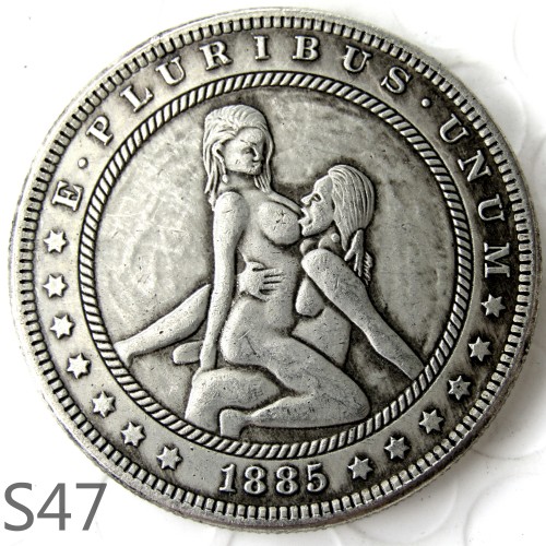 HOBO 1885cc Sex Morgan Silver Plated Dollar Copy Coin TypeS47