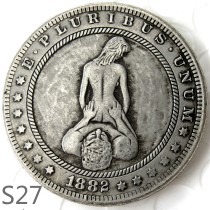 HOBO 1882cc Sex Morgan Silver Plated Dollar Copy Coin TypeS27