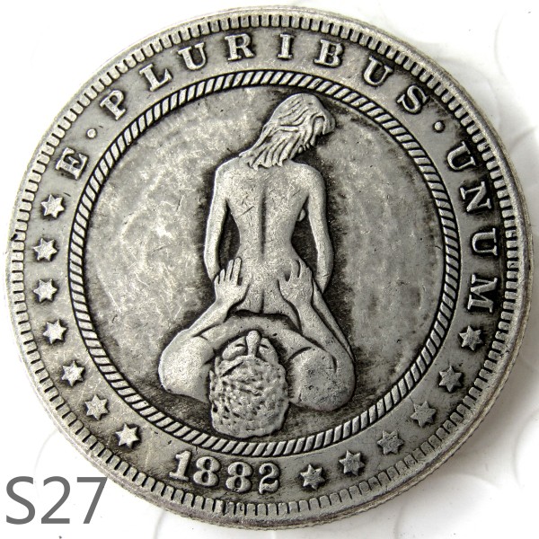 HOBO 1882cc Sex Morgan Silver Plated Dollar Copy Coin TypeS27