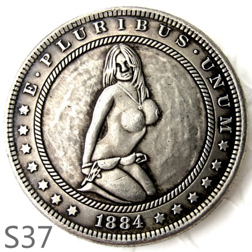 HOBO 1884cc Sex Morgan Silver Plated Dollar Copy Coin TypeS37