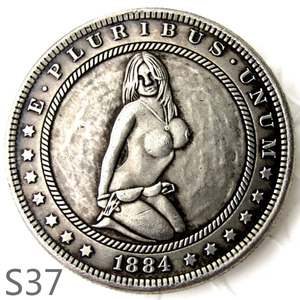 HOBO 1884cc Sex Morgan Silver Plated Dollar Copy Coin TypeS37