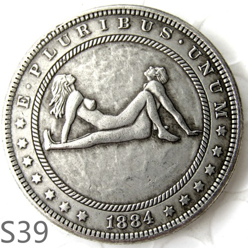 HOBO 1884cc Sex Morgan Silver Plated Dollar Copy Coin TypeS39