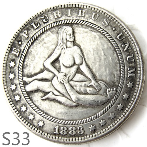 HOBO 1883cc Sex Morgan Silver Plated Dollar Copy Coin TypeS33