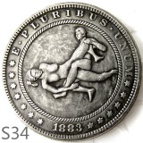 HOBO 1883cc Sex Morgan Silver Plated Dollar Copy Coin TypeS34