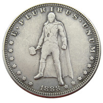 HOBO US 1888 Morgan Silver Plated Dollar skull zombie skeleton Copy Coin Type03