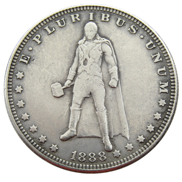 HOBO US 1888 Morgan Silver Plated Dollar skull zombie skeleton Copy Coin Type03