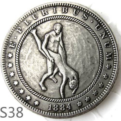 HOBO 1884cc Sex Morgan Silver Plated Dollar Copy Coin TypeS38