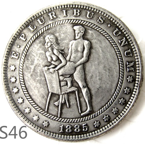 HOBO 1885cc Sex Morgan Silver Plated Dollar Copy Coin TypeS46