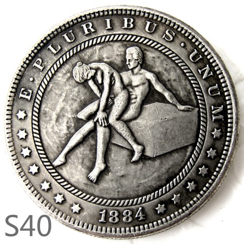 HOBO 1884cc Sex Morgan Silver Plated Dollar Copy Coin TypeS40