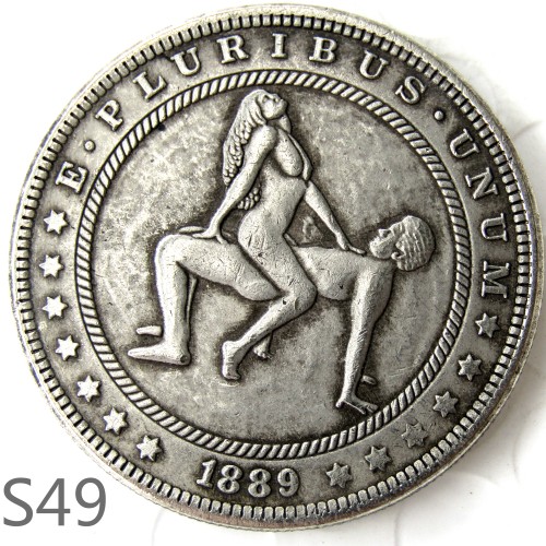 HOBO 1889cc Sex Morgan Silver Plated Dollar Copy Coin TypeS49