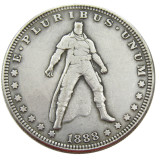 HOBO US 1888 Morgan Silver Plated Dollar skull zombie skeleton Copy Coin Type04