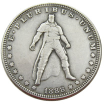 HOBO US 1888 Morgan Silver Plated Dollar skull zombie skeleton Copy Coin Type04