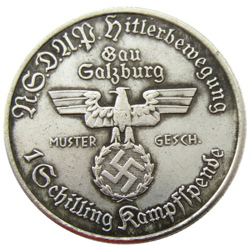 German WW2 5 Mark Commemorative Silver Plated/Gold Plated Coin Copy Type02
