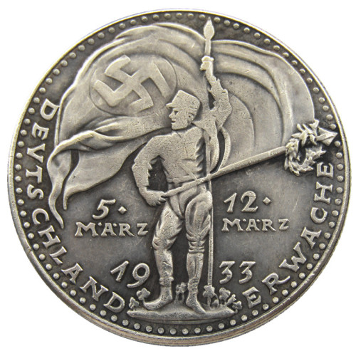 German WW2 5 Mark Commemorative Silver Plated/Gold Plated Coin Copy Type20