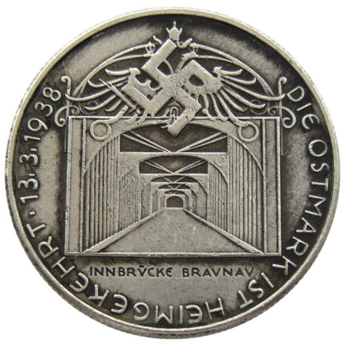 German WW2 5 Mark Commemorative Silver Plated/Gold Plated Coin Copy Type23