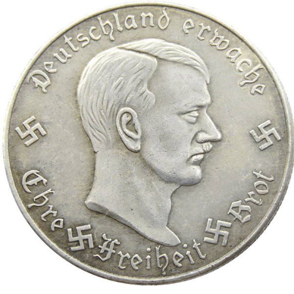 German WW2 5 Mark Commemorative Silver Plated/Gold Plated Coin Copy Type33