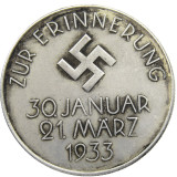 German WW2 5 Mark Commemorative Silver Plated/Gold Plated Coin Copy Type19