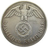 German WW2 5 Mark Commemorative Silver Plated/Gold Plated Coin Copy Type14