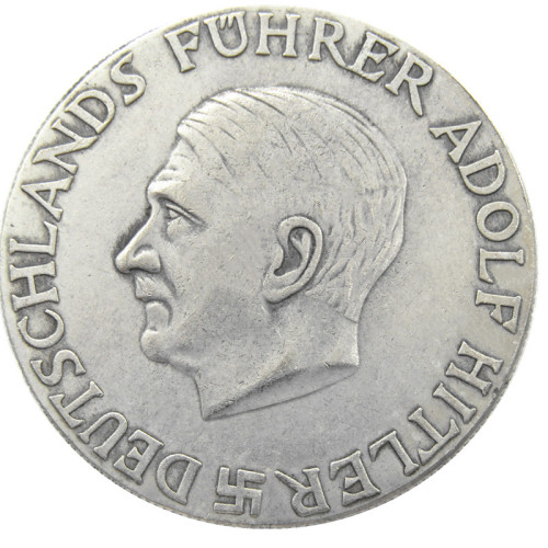 German WW2 5 Mark Commemorative Silver Plated/Gold Plated Coin Copy Type35