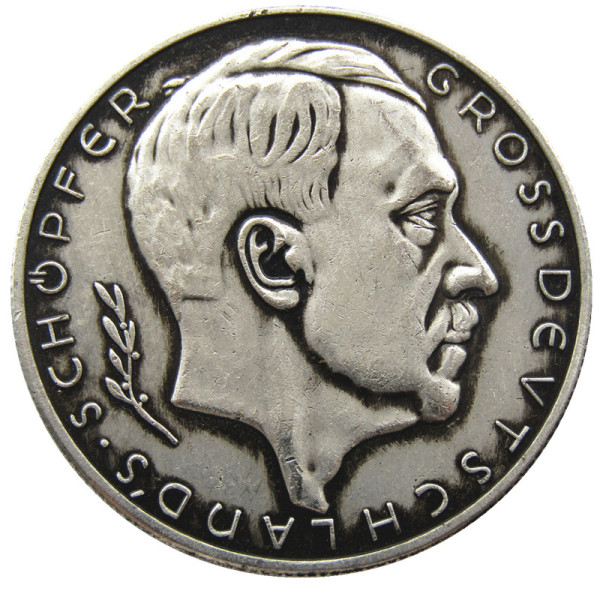 German WW2 5 Mark Commemorative Silver Plated/Gold Plated Coin Copy Type23