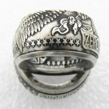 US ONE/ZERO FUCKS Dollar Ring 'eagle' Silver Plated Handmade In Sizes 6-16