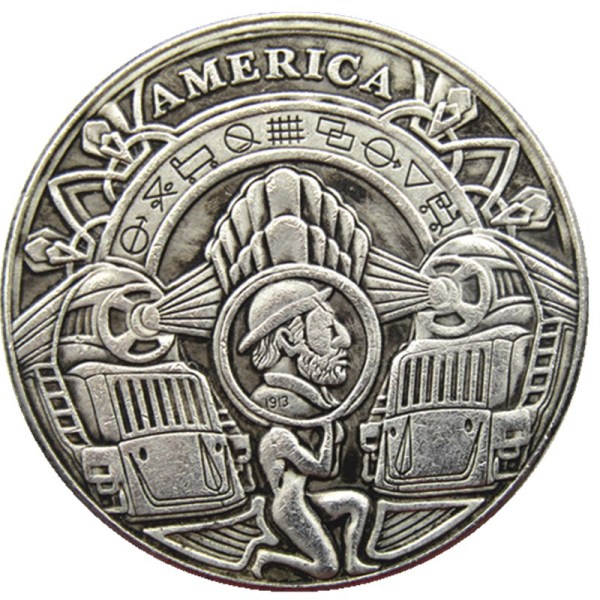 HOBO US Morgan Silver Plated Dollar skull zombie skeleton Copy Coin Type121