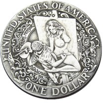 HOBO US Morgan Silver Plated Dollar skull zombie skeleton Copy Coin Type111