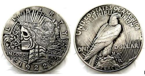 HOBO US Morgan Silver Plated Dollar skull zombie skeleton Copy Coin Type41