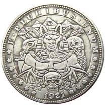 HOBO US Morgan Silver Plated Dollar skull zombie skeleton Copy Coin Type117 HOBO US Morgan Silver Plated Dollar skull zombie skeleton Copy Coin Type117