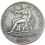 HOBO US Trade Dollar skull zombie skeleton Silver Plated Copy Coin Type47