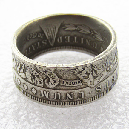 Hobo Coin US Morgan Dollar Silver Plated Coin Ring Handcrafted US Size 6-16