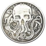 HOBO US Morgan Silver Plated Dollar skull zombie skeleton Copy Coin Type107