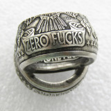 US ONE/ZERO FUCKS Dollar Ring 'eagle' Silver Plated Handmade In Sizes 6-16