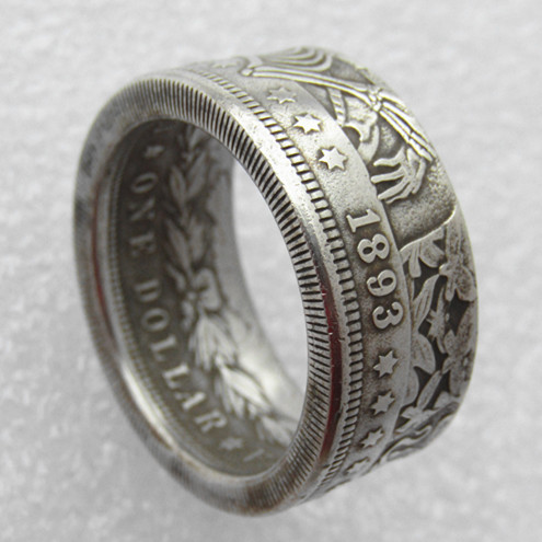 Hobo Coin US Morgan Dollar Silver Plated Coin Ring Handcrafted US Size 6-16