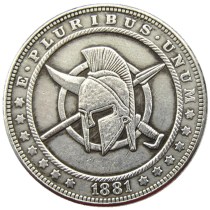 HOBO US Morgan Silver Plated Dollar skull zombie skeleton Copy Coin Type116