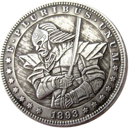 HOBO US Morgan Silver Plated Dollar skull zombie skeleton Copy Coin Type57